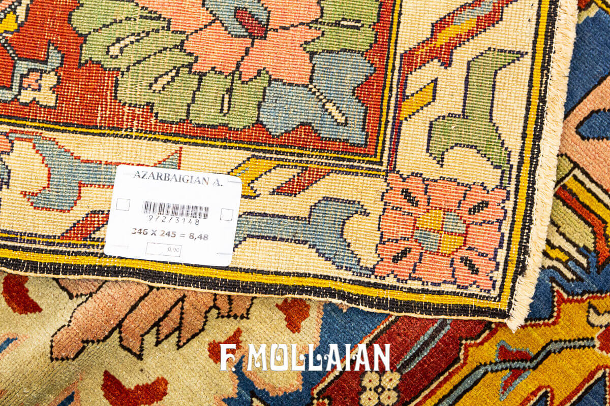 Beautiful Multicolore All-over Azerbaijan carpet with bold stylized design n°:97273148